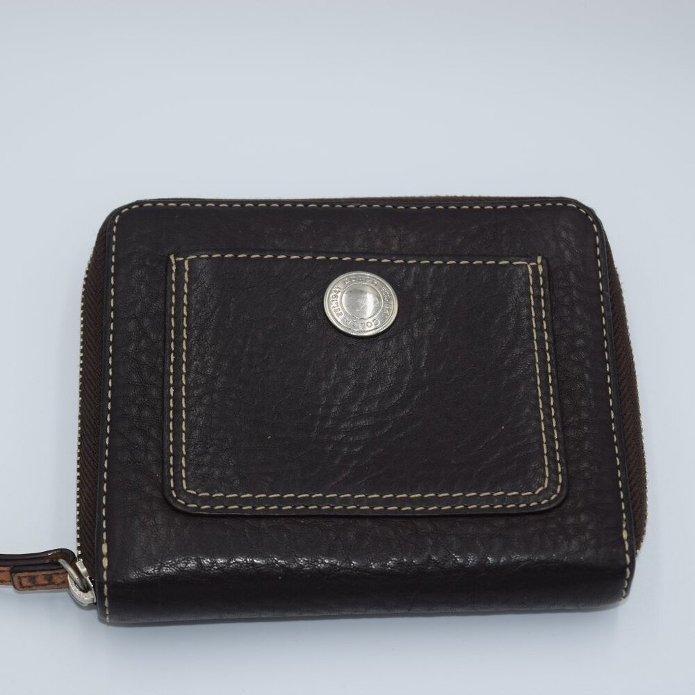 Coach Brown Pebbled Leather Wallet